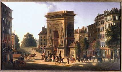 Boulevard du Temple och Porte Saint Denis, Paris, ca 1810 (målning)