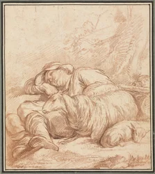 En sovande herde, 1700-1800-tal.