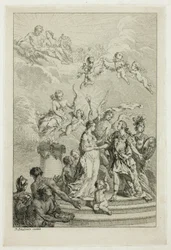 Allegori om dauphinen Ludvigs äktenskap med Infanta Maria Theresia av Spanien