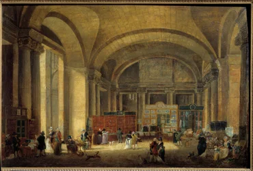Fönster på Louvrens östkust: tryckerier Målning av Pierre Demachy (1723-1807) 1791 Sön. 0,38x0,58 m Paris, Musee Carnavalet