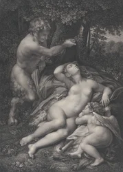 En satyr som upptäcker den sovande Venus, med Amor liggande vid hennes sida, 1801.