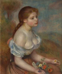 En ung flicka med tusenskönor, 1889.
