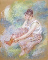 Efter badet, ca 1890 (pastell på papper)