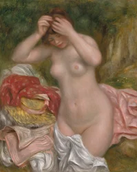 Baderska som ordnar sitt hår, 1893