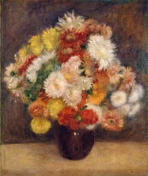 Bukett med krysantemum, 1881