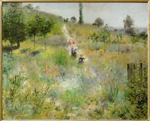 Chemin montant dans les hautes herbes (olja på duk)