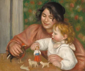 Barn med leksaker - Gabrielle och konstnärens son, Jean, 1895-1896.