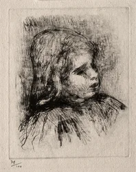 Claude Renoir, tre fjärdedelar till höger, 1908.
