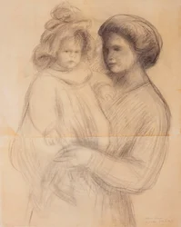 Claude Renoir i armarna på sin sjuksköterska, Renee Jolivet; Claude Renoir i armarna på sin sjuksköterska, Renee Jolivet, 1903