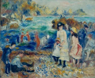 Barn vid havet på Guernsey