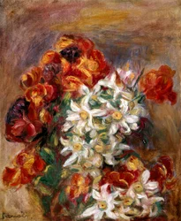Blommor. Målning av Pierre-Auguste Renoir (Pierre Auguste Renoir