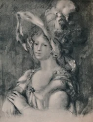 Halvlångt porträtt av Dieterle, ca 1899, 1946