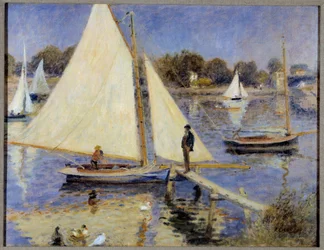 Seinen vid Argenteuil Målning av Pierre Auguste Renoir (1841-1919) 1874 Portland, konstmuseum