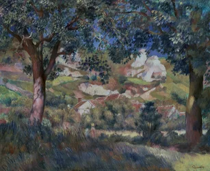 Landskap i La Roche Guyon, ca 1887 (olja på duk)