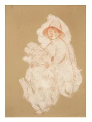 Mor och barn (Maternity) (sanguine och vit krita på papper som lagts på duk)