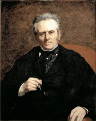 Porträtt av William Sisley (1799-1871). Far till målaren Alfred Sisley. Målning av Pierre Auguste Renoir (Pierre-Auguste