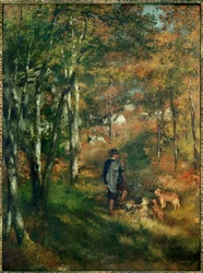 Målaren Lecoeur i skogen vid Fontainebleau (olja på duk)