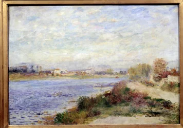 Utsikt över Seine i Argenteuil Målning av Pierre Auguste Renoir (1841-1919) 1873 Sön. 0,46x0,65 m Paris, musee d