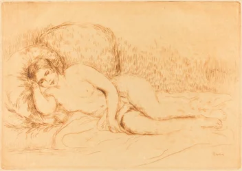 Kvinna lutande femme soffa, 1906.
