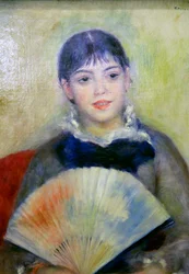 "Ung kvinna med ett fan", 1880