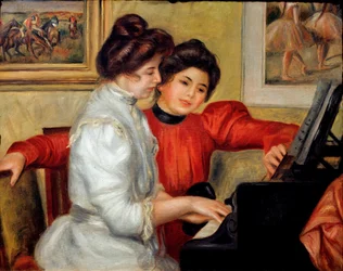 Yvonne och Christine Lerolle på piano