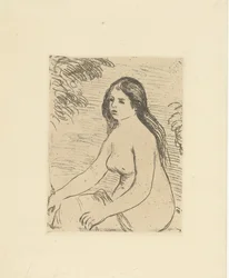 Sittande naken kvinna Femme nue assise