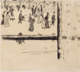 Boulevard des Batignolles, ca 1896-8 (pensel och svart bläck på papper)