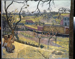Början av våren. Små fauner. Målning av Pierre Bonnard (1867-1947)