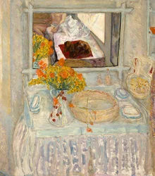 Sminkbord med spegel, ca 1913 (olja på duk)