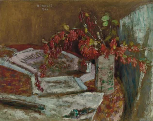 Blombukett på ett bord; Bukett av blommor på ett bord