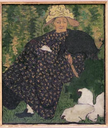 Farmor med höns, 1890