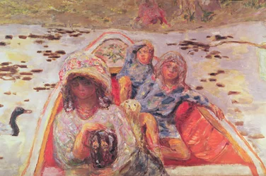 In the Boat, detalj av flickorna, c.1907 (olja på duk) (detalj av 91687)