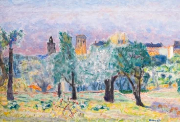 Landskap vid Le Cannet, ca 1922 (olja på duk)