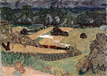 Landskap med godståg, 1909.