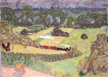 Landskap med godståg, 1909