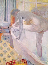 Stor nakenstudie i badkaret, 1924