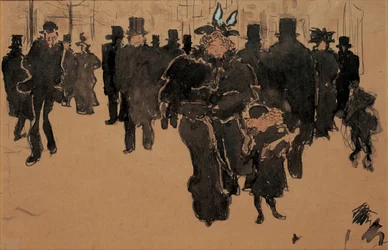Le boulevard, ca 1890 (akvarell, bläck och tvätt på buff papper)