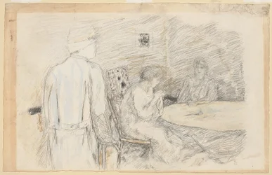 Ledighetsinnehavaren (den skadade i hans familj) (w/c & penna på papper)