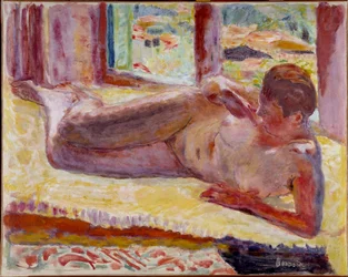 Målning av nakna lager av Pierre Bonnard (1867-1947) 1900-talets privatsamling