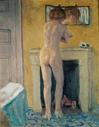 Nu Devant la Cheminee (olja på duk)