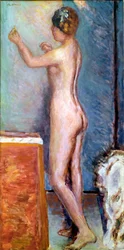 Naken på blå bakgrund målning av Pierre Bonnard (1867-1947) 1915 Solothurn, Silvan Kocher Collection
