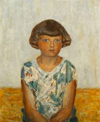 Porträtt av en ung flicka; Portrait of a Young Girl, ca 1924 (olja på duk)