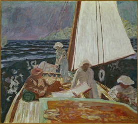 Signac och hans vänner i en segelbåt