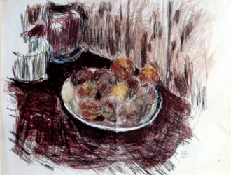 Stilleben med Peches Målning av Pierre Bonnard (1867-1947) 1900-talets privata samling