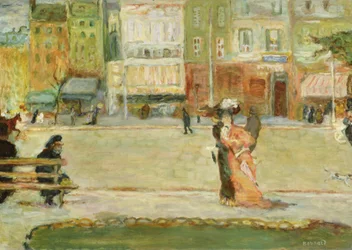Street Scene, Avenue Clichy, Paris (olja på duk)