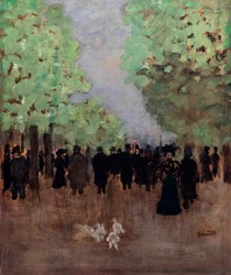 Gatuscen, ca 1894 (olja på trä)