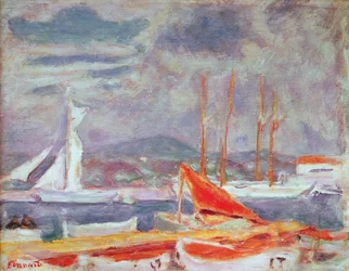 Hamnen i St Tropez, ca 1914
