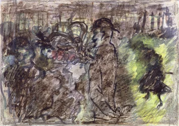 The Square, Evening, 1899 (pastell, wc och bläck på papper)