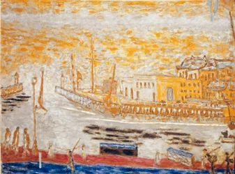 Trouville, lämnar hamnen Målning av Pierre Bonnard (1867-1947) 1938-1945 Mått 77x103 cm Paris, nationalmuseet för modern konst