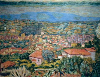 Utsikt över Le Cannet, hustak (Alpes Maritimes, Provence-Alpes-Cote d